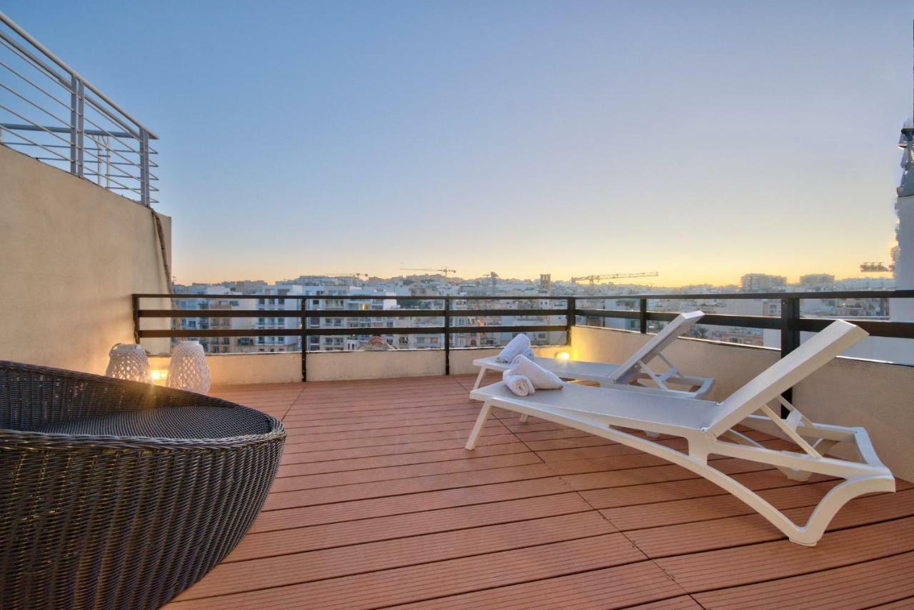 Spinola Court - Stunning Seaview Apartment & Penthouse On Spinola Bay By Shortletsmalta San Ġiljan Exterior foto